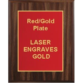 Walnut Plaque 7" x 9" – Blue/Gold 5" x 7" Designer Plate