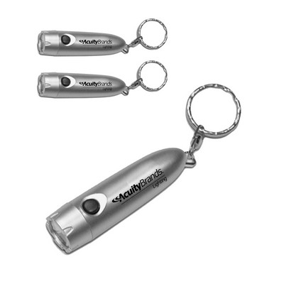 Union Printed - Mini Frosted Plastic Flashlight with Keychain - includes AAA battery
