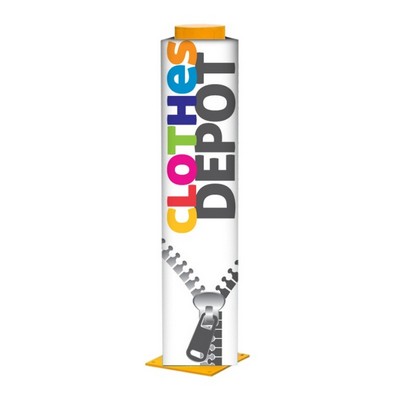 6.9"W x 56"H Crash Pole Cover Full Color Imprint