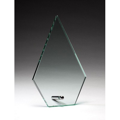 Medium Jade Arrowhead Standing Glass Award