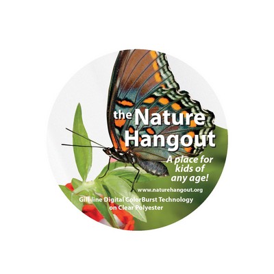 Full Color Digital Sticker | Custom | Die Cut | Clear Poly | Ultra Remov Adh Back | 144-175 Sq In