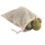 Natural Cotton Net Drawstring Pouch (12"x14")