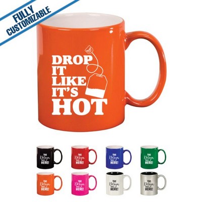 11 Oz. Green Round Ceramic Mug