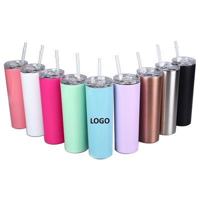 20oz Skinny Stainless Steel Tumblers w/Clear Lid - OCEAN