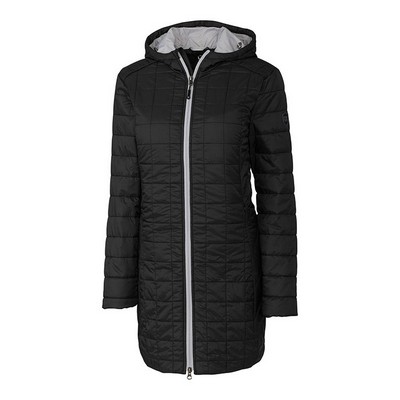 Cutter and Buck Ladies Rainier PrimaLoft® Eco Insulated Hooded Long Coat