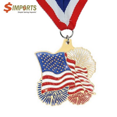 Iron Imitation Cloisonné Medal (Simports)