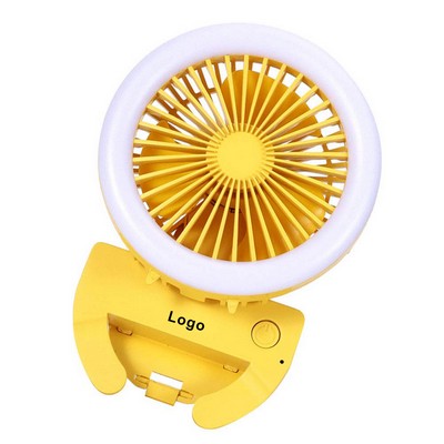 Mini LED Clip on Fan Portable Rotating Lighting