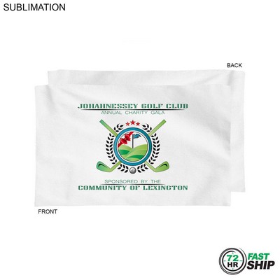 72 Hr Fast Ship - Plush and Soft White Velour Terry Cotton Blend Sport, Sweat Towel, (12"x18")