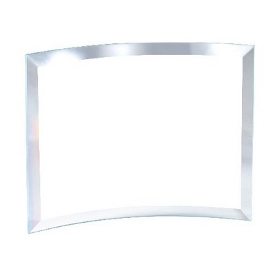 Curved Clear Glass Award, 4"H X 6"W