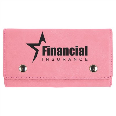 Pink Leatherette Card & Dice Set