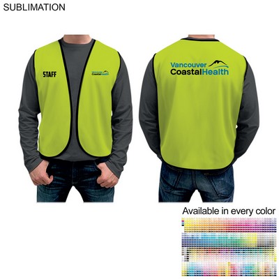 Domestic Made STAFF UNIFORM Poplin Vest, Fully Sublimated Front And Back, Available in Every Color