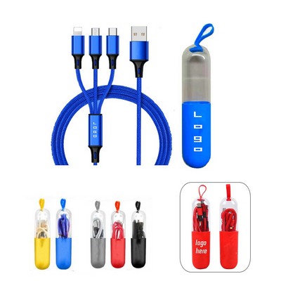 Braided 3" 1 Charging Cable Capsule