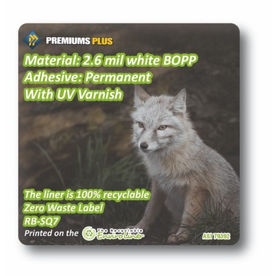 Eco-Friendly BOPP Roll Stickers (3" x 3" Square)