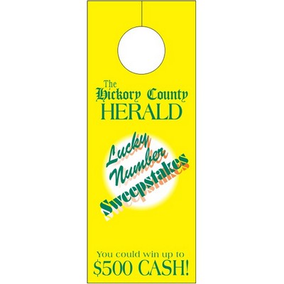 Door Knob Hangers w/slit top (3 1/8"x 8 1/8") - 4CP White Tag Stock