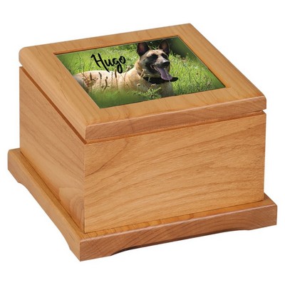 Alder Pet Urn with Routed Top/Insert Not Included