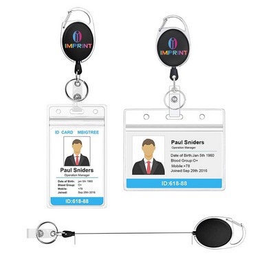Badge Holder With Carabiner Badge Reel