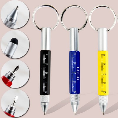 6-in-1 Multitool Tech Tool Pen W/Key Ring