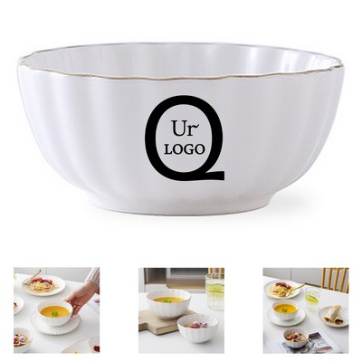 5.5" Porcelain Bowl W/ Gold Rim