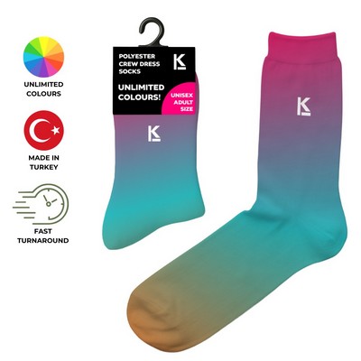 Crew Dress Poly Socks Adult Made in Turkey