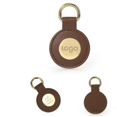 PU Round Leather Keychain