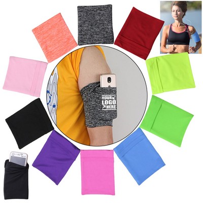 Sweatproof Running Armband Universal Fitness Phone Wallet with Adjustable Anti-Slip Strap