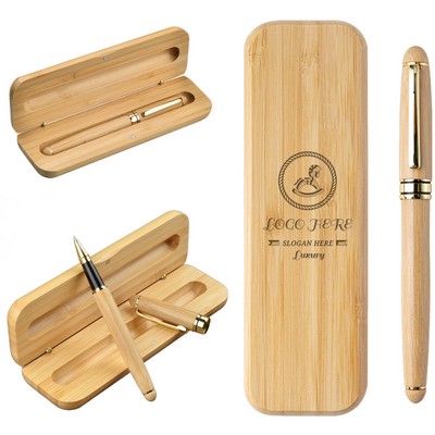 Eco-Friendly Bamboo Pen & Case Executive Gift Set