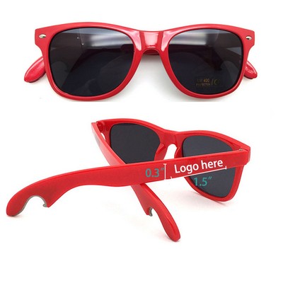Custom 100% UVA & UVB Protection Plastic Sunglasses w/Bottle Opener