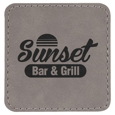 Square Leatherette Patch with Adhesive