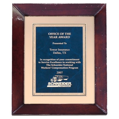 Cherry Finish Frame w/ Metal Background and Plate