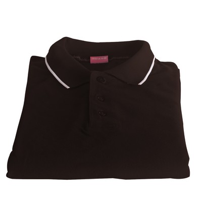 Polo Cotton Airtex Tipped Collar brown-XS - 5XLT
