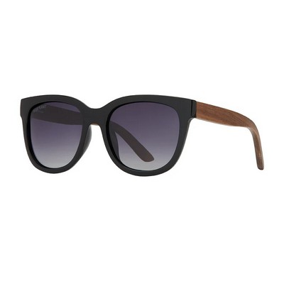 Nara Onyx & Walnut Wood Polarized Sunglasses