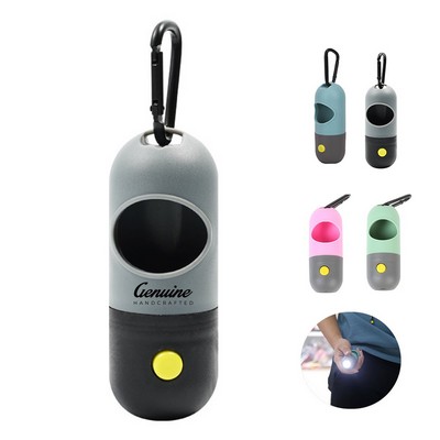 Poop Bag Holder Dispenser with LED Flashlight