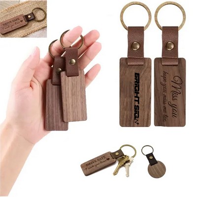 Engraved Wooden Keychain