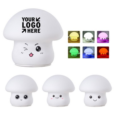 Mushroom Night Light USB Rechargeable Silicone Tap Light