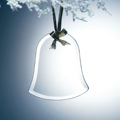 Bell shaped Jade Glass Ornament - 3-5/8" x 3-1/4" x 1/8"
