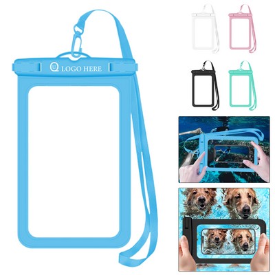 Pvc Waterproof Cell Phone Pouches W/ Lanyard