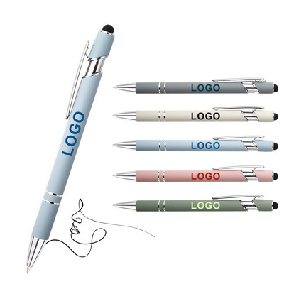 Aluminum Barrel Gel - Sprayed Ballpoint with Stylus Tip