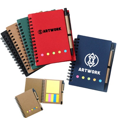Coil Notepad Kraft Paper Spiral Sticky Notebook