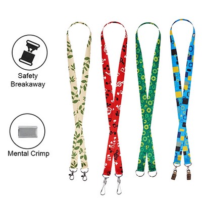 Custom 3/4" Dual Hook Open Ended Lanyard