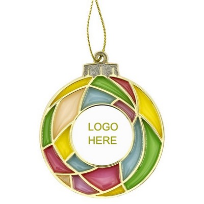 Stained Glass Bulb Holiday Ornament