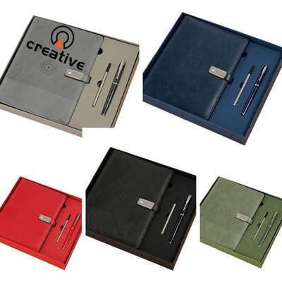 Notebook Gift Set with Wireless Charge and Flash Drive
