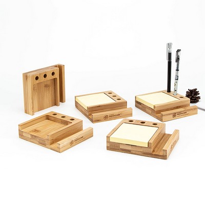 Bamboo Desk Organizer with Phone Holder