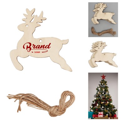 Deer Shaped Wooden Christmas Ornament