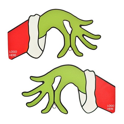 Christmas Decoration Wooden Door Hanging Sign Grinch Wreath Home and Store Ornament