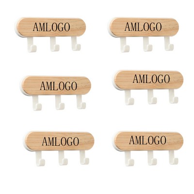 Stick-On Wooden Wall Hooks
