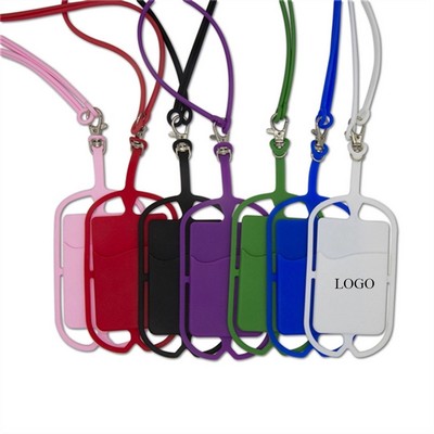Silicone Mobile Phone Lanyard Card Holder