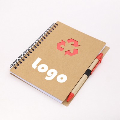 Eco-Kraft Paper Notebook with Pen