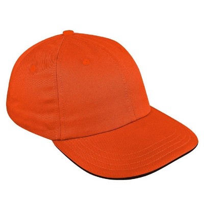 Solid Eyelets Brushed Leather Strap Dad Cap
