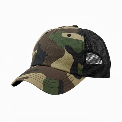 Solid Olive Camouflage Nylon Mesh Snapback Prostyle Cap