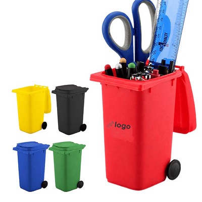 Mini Trash Can Plastic Desktop Organizer Pen Holder